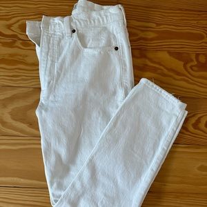 Women’s white denim A&F jeans